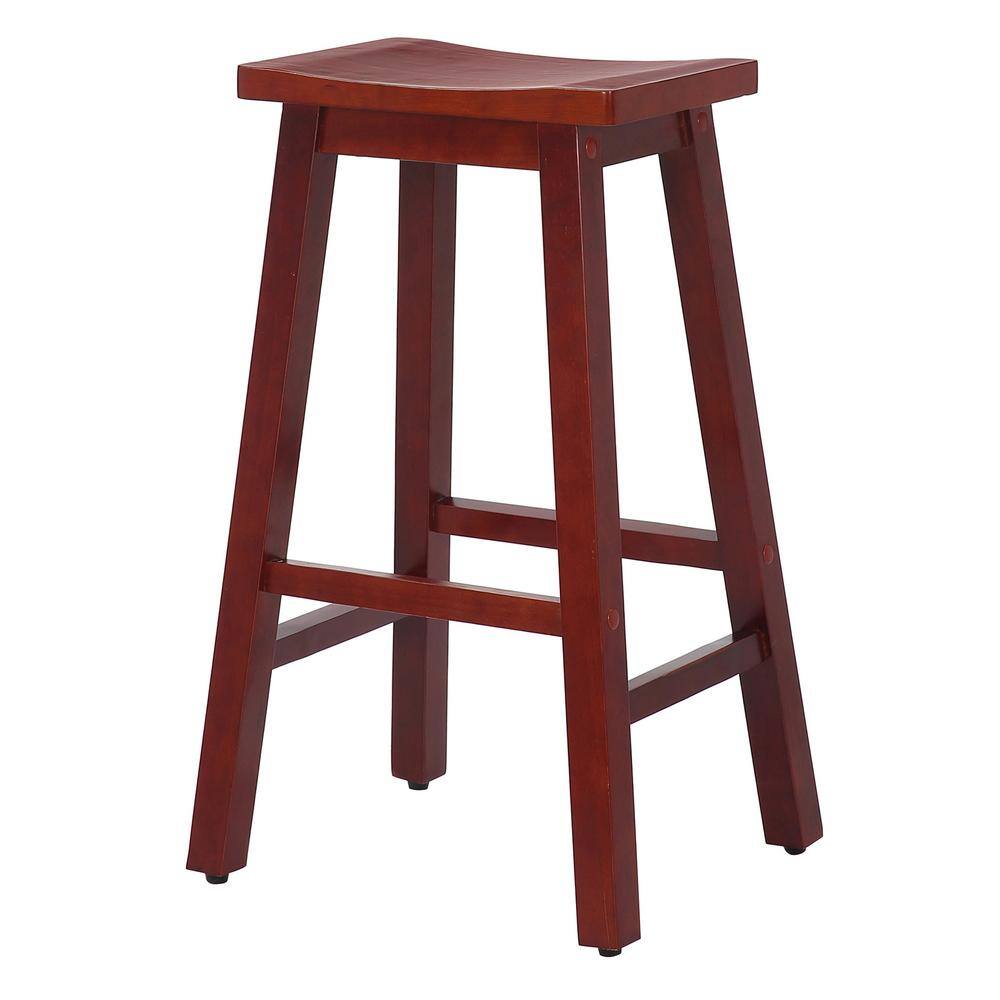 Cherry 29" Backless Saddle Wood Counter Stool Set