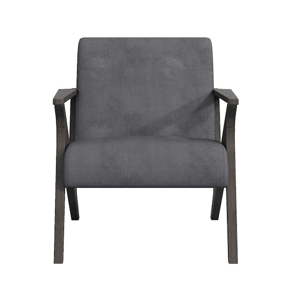 EVERGLADE HOME Jenson Gray Velvet Solid Wood Frame Accent Chair