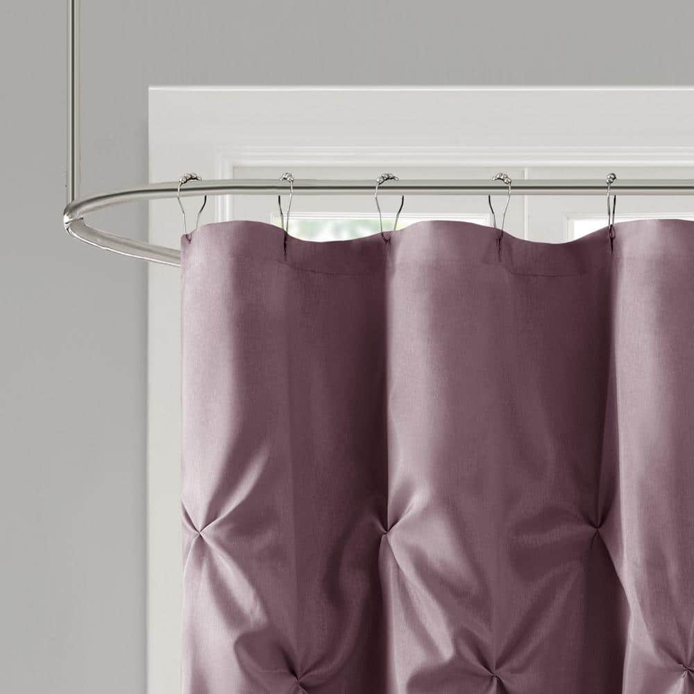 Plum Tufted Semi-Sheer Polyester Shower Curtain