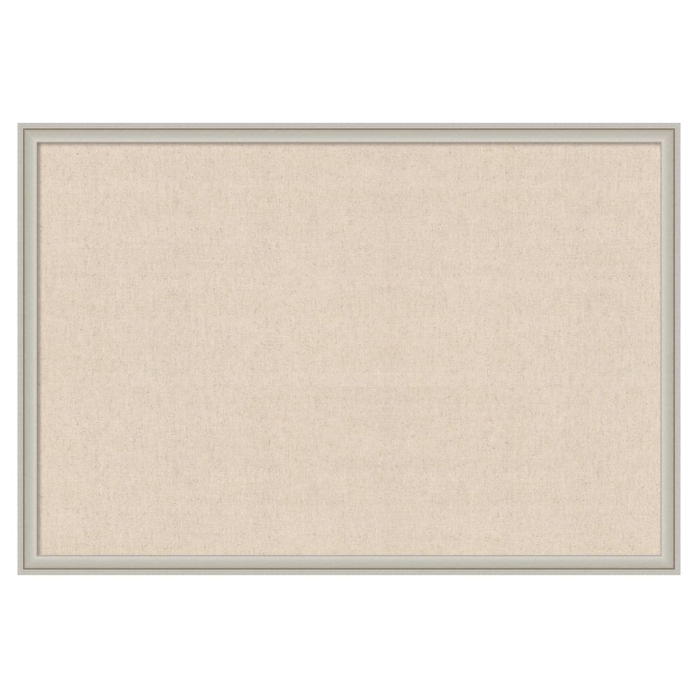 Natural Linen by The Creative Bunch Studio 38 in. x 26in. Florence Silver Polystyrene Framed Fabric Pinboard Memo Board price history on PriceWatchPro