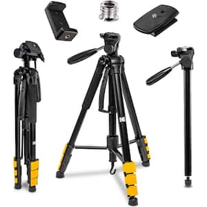 70 in Aluminum Tripod Converts to 64.5 in. Monopod with Smartphone Adapter Mount