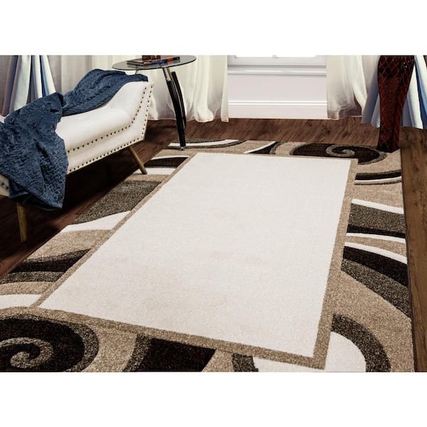 PRIVATE BRAND UNBRANDED Bazaar Coastal Beige/Blue 5 ft. x 7 ft. Anchors  Area Rug 2-7071-102 - The Home Depot