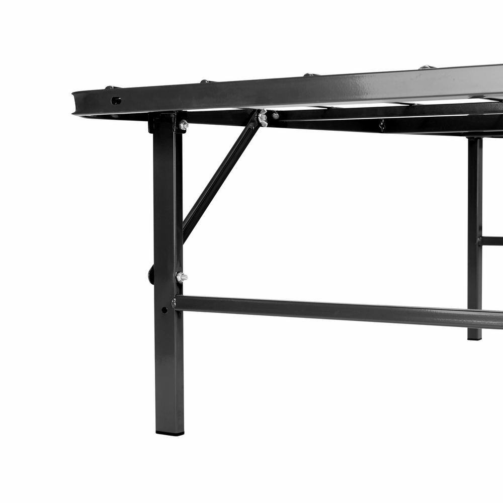 idealBase 14" Foldable Metal Platform Bed Frame - Mattress Foundation - Box Spring Replacement by Naomi Home-Bed Size:Twin,Color:Black
