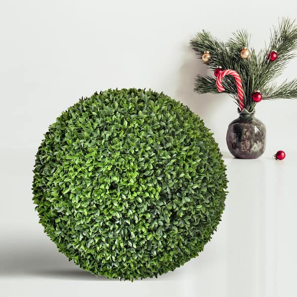 20 in. Green Artificial Outdoor Boxwood Ball