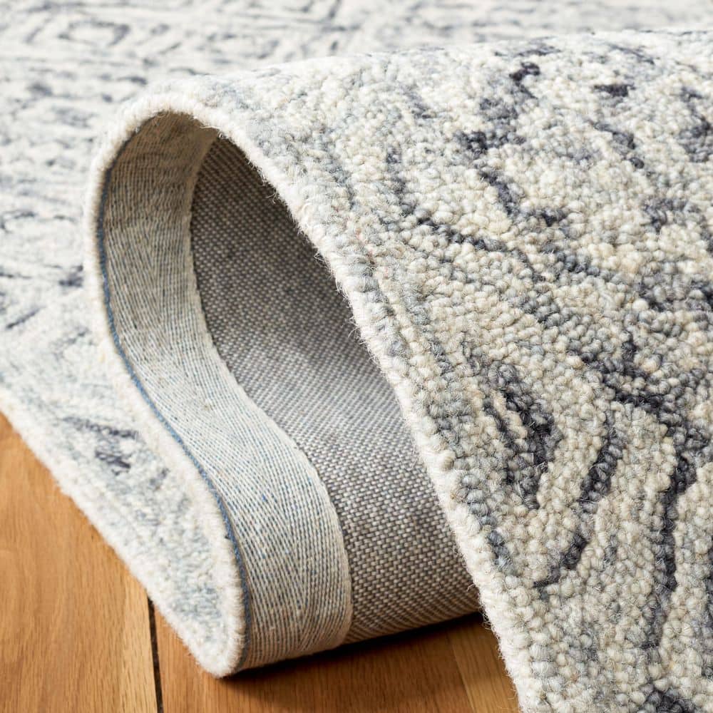 Elegant Gray Hand-Tufted Wool Rectangular Area Rug