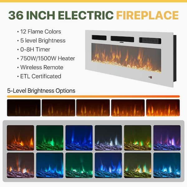 Sizzim 70 in. Freestanding Electric Fireplace TV Stand with