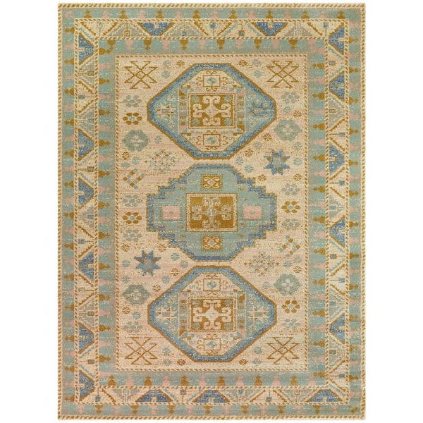 Home Decorators Collection Woven Treasures Tan 3 ft. x 7 ft. Medallion Runner Rug