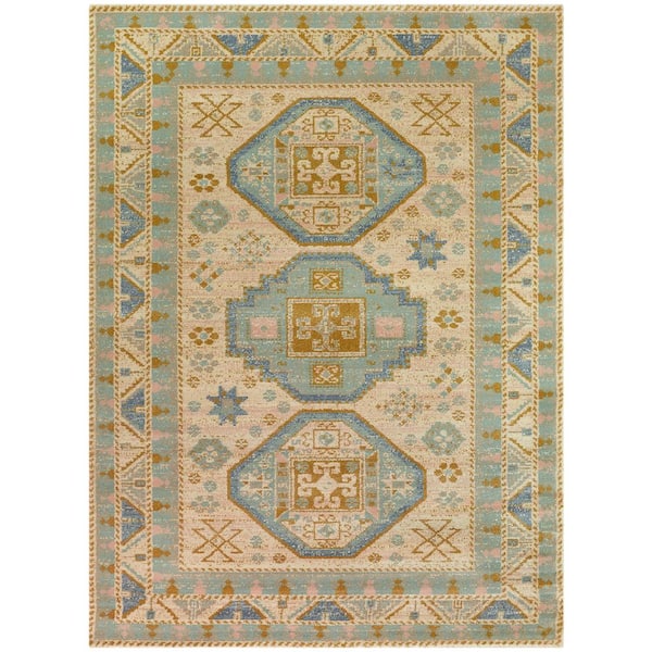 Home Decorators Collection Woven Treasures Tan 2 ft. x 3 ft. Medallion Scatter Area Rug