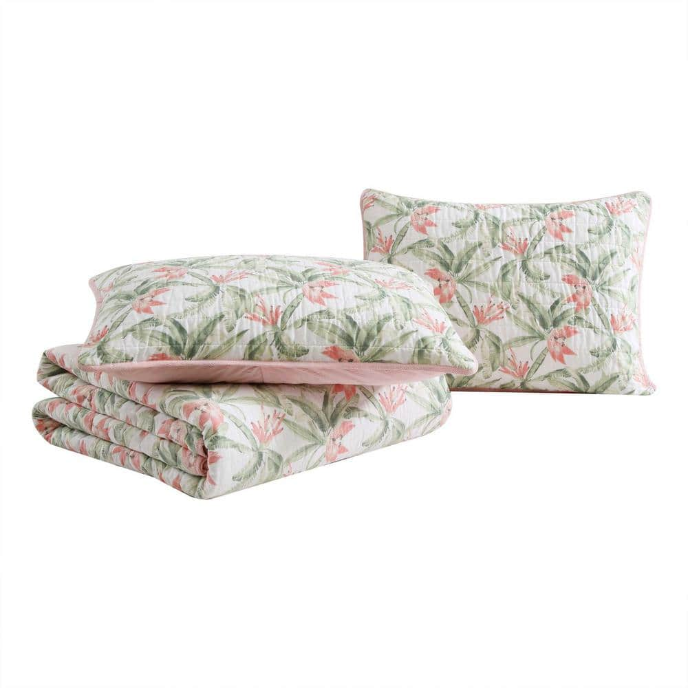 Tommy Bahama Acapulco Palms Green 3-Piece Full/Queen Cotton Quilt-Sham Set