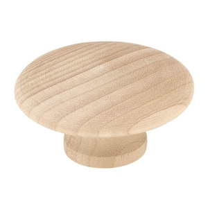 Classic 1-13/16 in. (46 mm) Unfinished Birch Wood Round Cabinet Knob