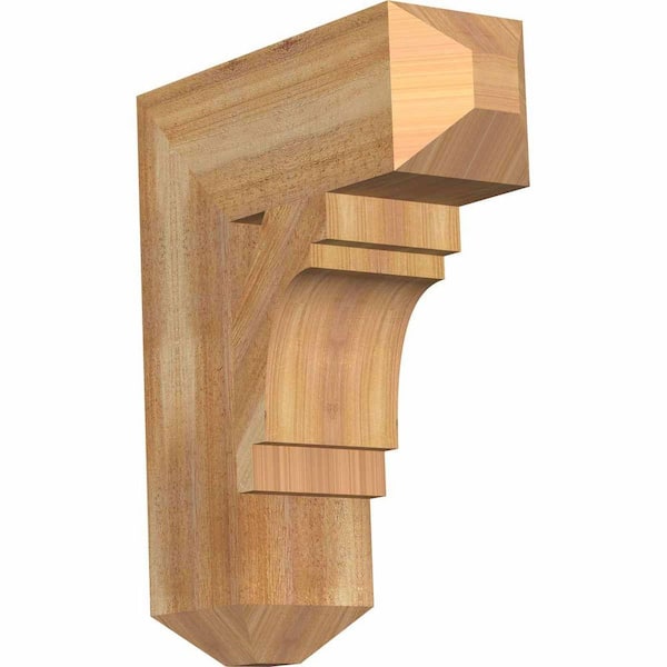 Ekena Millwork 6 in. x 22 in. x 18 in. Western Red Cedar Merced Craftsman Rough Sawn Bracket