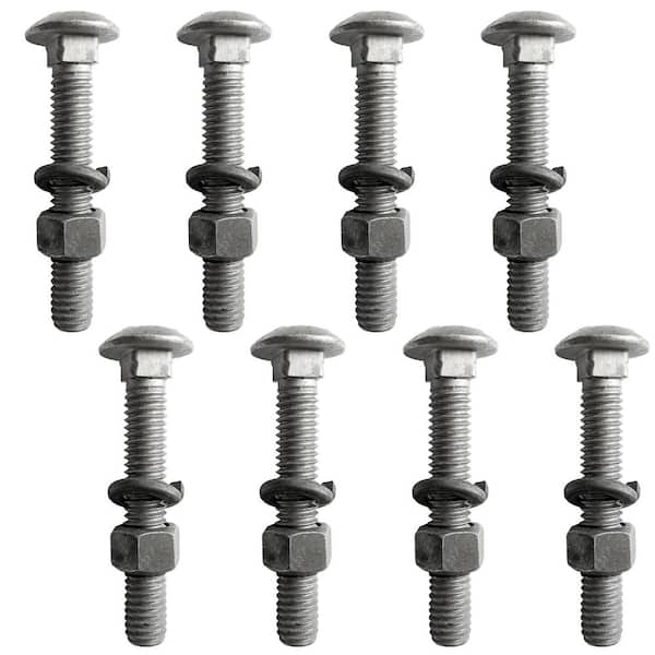 1/2 in. x 3 in. HDG Carriage Bolt with Lock Washer and Nut (8-Pack)