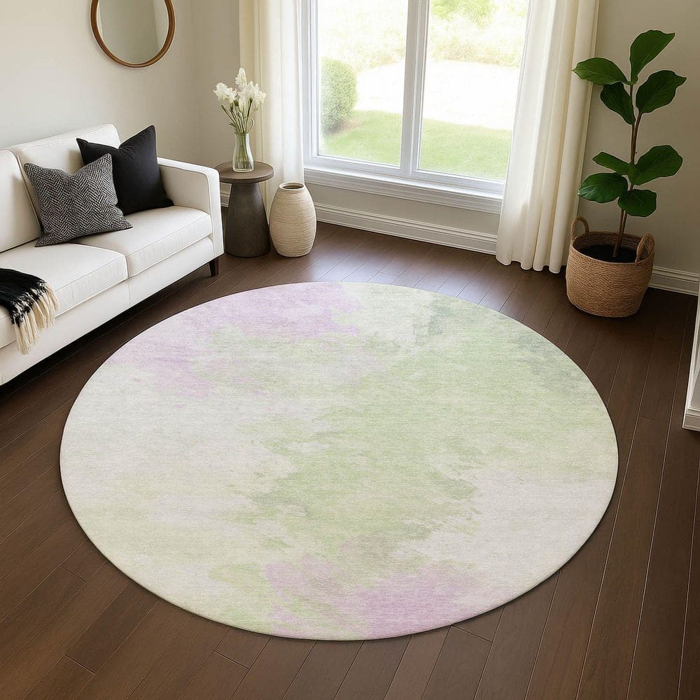 Mayfield Premium Machine Washable Abstract AMF1675 Aloe 8 ft. x 8 ft. Round Rug price history on PriceWatchPro