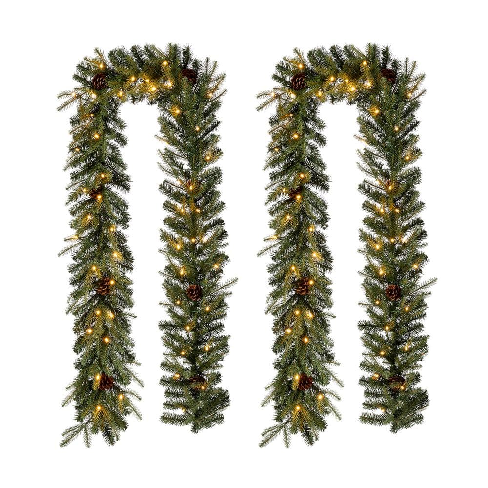 pre lit green garland