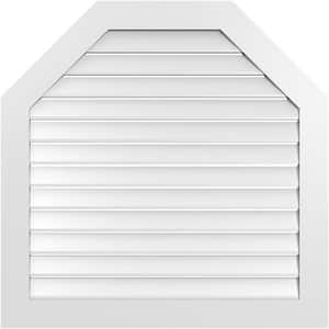 40 in. x 40 in. Octagonal Top Surface Mount PVC Gable Vent: Functional with Standard Frame