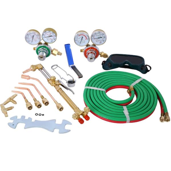 Amucolo Oxygen Acetylene Welder Tool Kit with 4 Nozzles Cutting