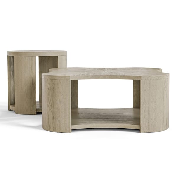 Furniture of America Rosin 2-Piece 42 in. Oak Square Wood