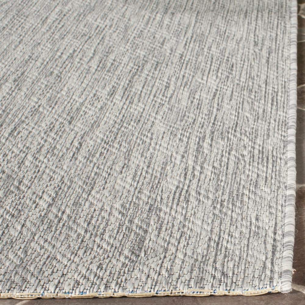 Elegant Gray 27"x14" Reversible Flat-Woven Synthetic Runner Rug