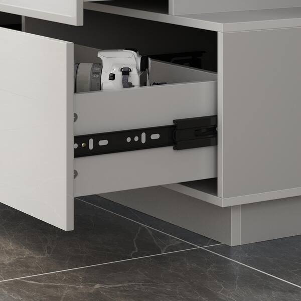 FUFU&GAGA 15.7 in. D x 30.7 in. H High Gloss White Wood 6