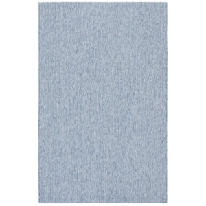 Sisal All-Weather Blue  4 ft. x 6 ft. Solid Woven Indoor/Outdoor Area Rug