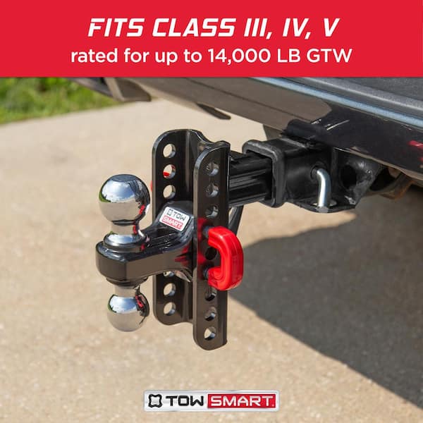 Class V, 14,000 lbs. 5-1/2 in. Drop to 5-1/2 in. Rise, Adjustable X-Mount Trailer Hitch Dual Ball Mount