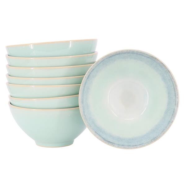 Meritage Windsor 20 fl. Oz. 6 in. Aqua Blue Round Stoneware Footed Bowl ...