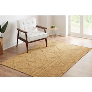 Willow Beige Natural 5 ft. x 7 ft. Braided Jute Trellis Area Rug