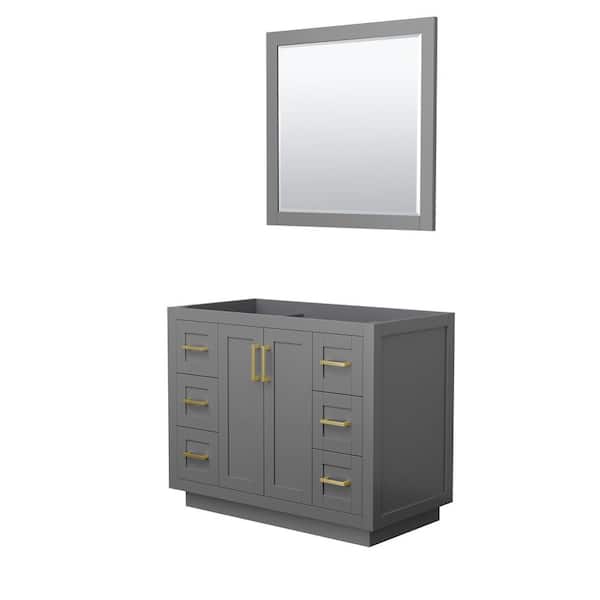 Wyndham Collection Miranda 41.25 in. W x 21.75 in. D Single Bath Vanity Cabinet Only with Mirror in Dark Gray