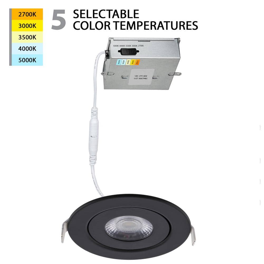 Black Adjustable LED Indoor/Outdoor Recessed Light Kit