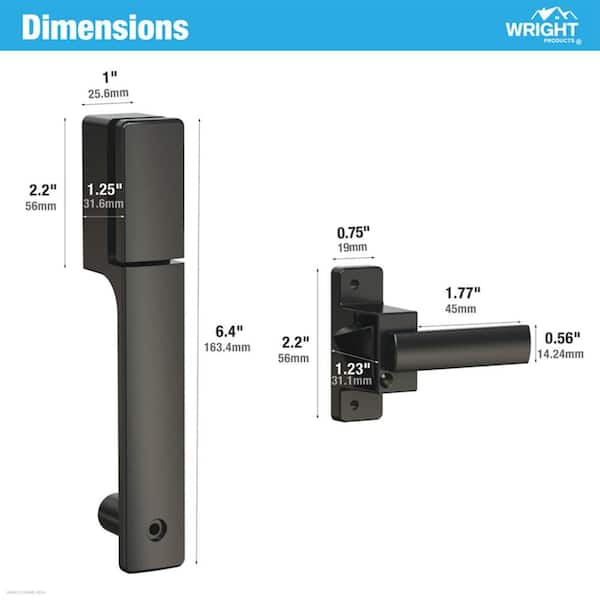 Wright Products Alto Push Button Latch Matte Black V338MB - The
