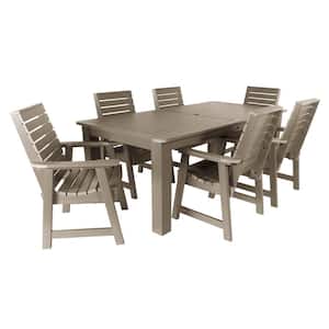 Weatherly 7-Piece Rectangular Plastic Outdoor Dining Set 84 in. x 42 in.