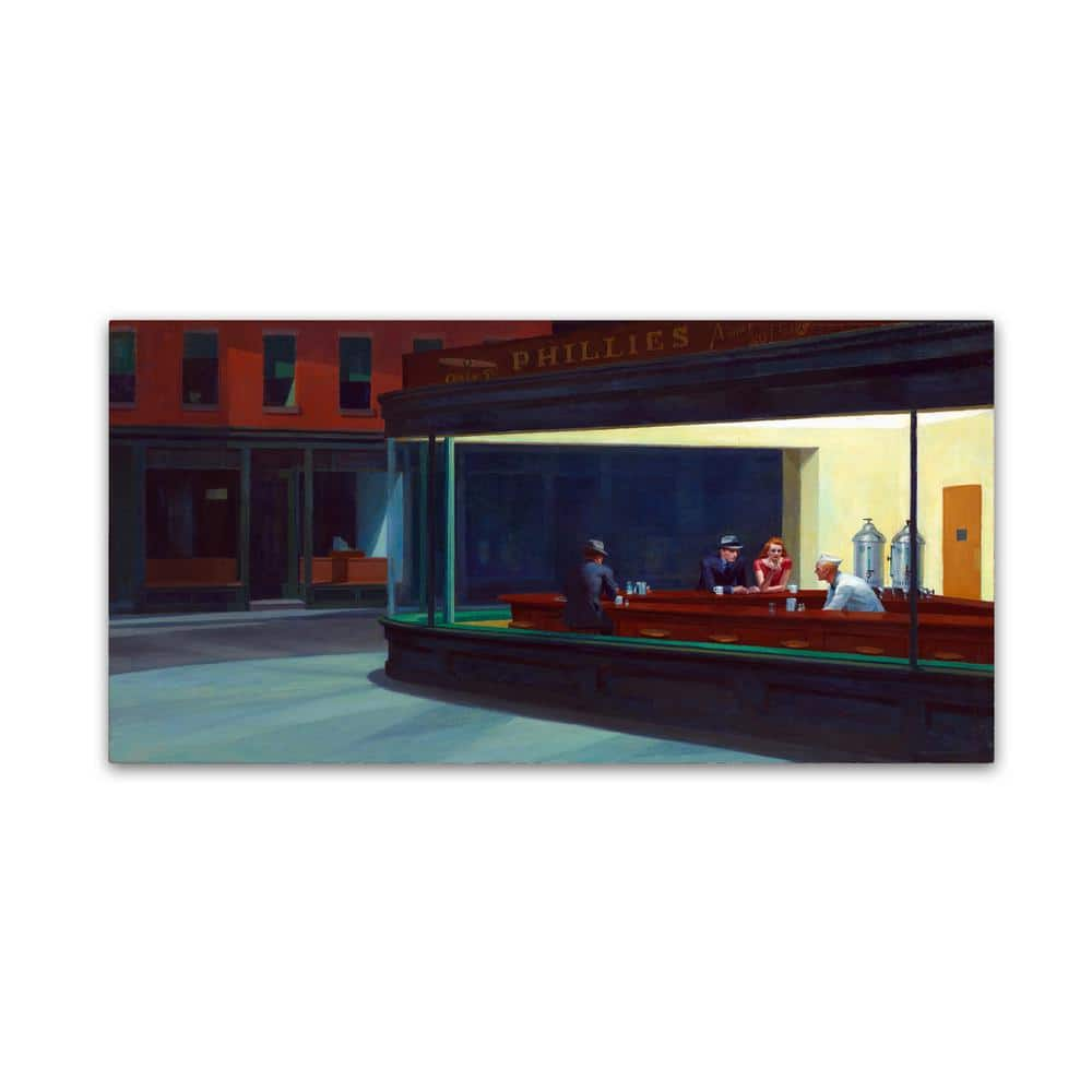 nighthawks painting medium