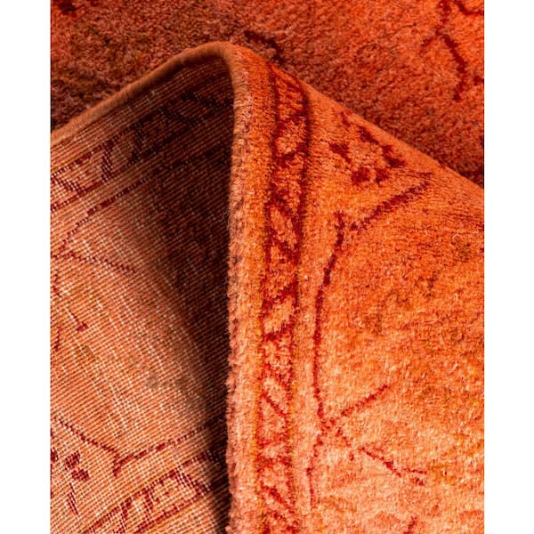 Overdyed Pink 3 ft. x 17 ft. Solid Wool Indoor Runner Rug