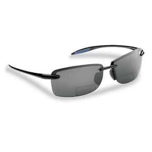 Cali Polarized Sunglasses Black Frame with Smoke Lens Bifocal Reader 200