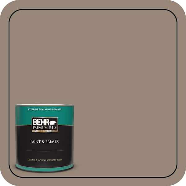 BEHR PREMIUM PLUS 1 qt. #PPU5-06A Light Truffle Semi-Gloss Enamel Exterior Paint & Primer
