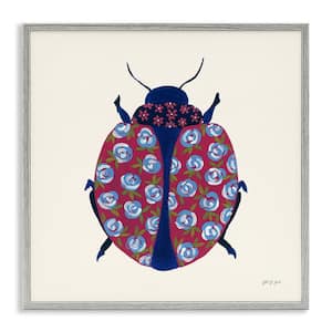 Rose Blooming Beetle by Yvette St Amant Gray Framed Animal Giclee Art Print 24 in. x 24 in.