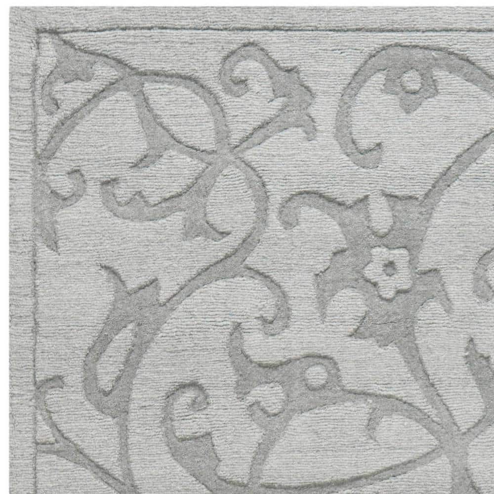 Gray Hand-Tufted Wool 6' x 9' Rectangular Area Rug