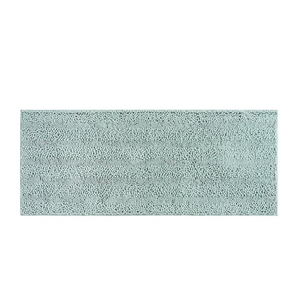 Astor with TPR Backing 24 in. x 60 in. Sage Green Solid Color Polyester Rectangle Bath Mat