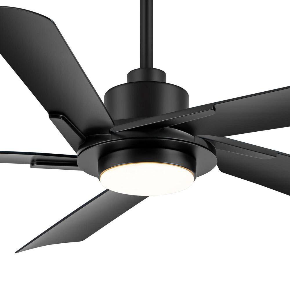 Arthur 60 in. Integrated LED Black Ceiling Fan with Light, Downrod, Black Propeller Blade and Remote Control Included price history on PriceWatchPro