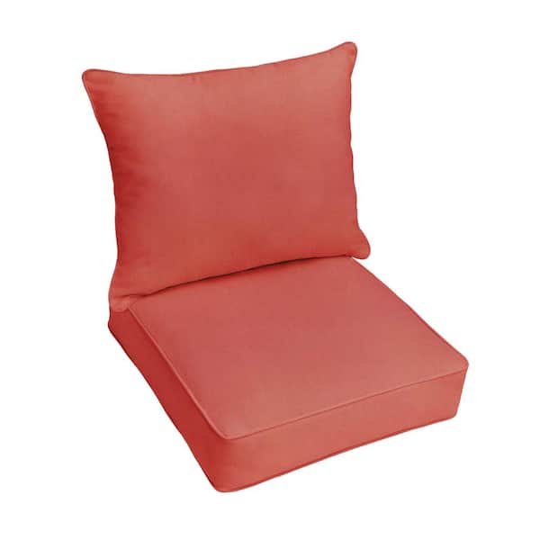 SORRA HOME 27 in. x 23 in. x 27 in. Deep Seating Outdoor Pillow and Cushion Set in Sunbrella Canvas Henna