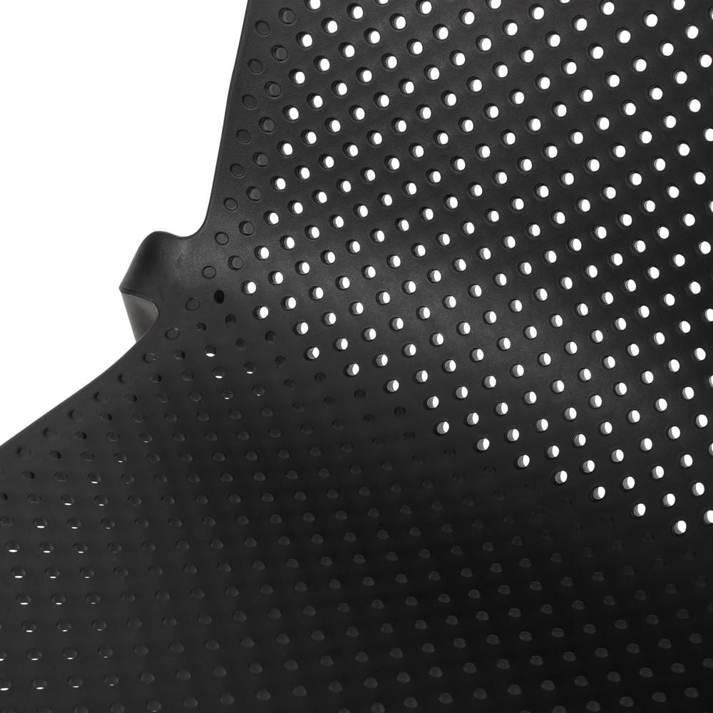 Set of 4 Black Stackable Plastic Modern Outdoor Dining Chairs