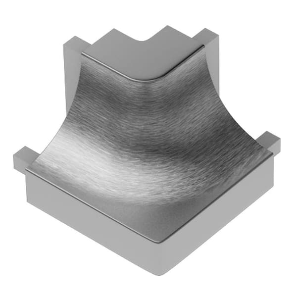Schluter Dilex-AHK Brushed Chrome Anodized Aluminum 1/2 in. x 1 in. Metal 90 Degree Outside Corner