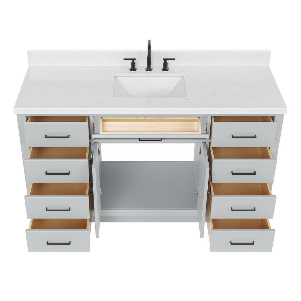 Hepburn 60" Gray Hardwood Single Basin Vanity Set