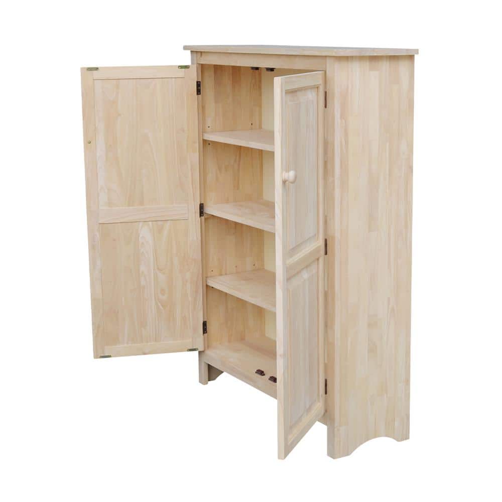 Eco-Friendly Parawood 53" Freestanding Jelly Cupboard with Adjustable Shelving