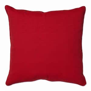 Solid Red Square Outdoor Square Throw Pillow