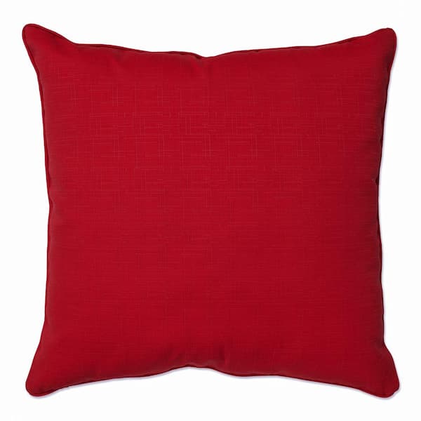 Pillow Perfect Solid Red Square Outdoor Square Throw Pillow