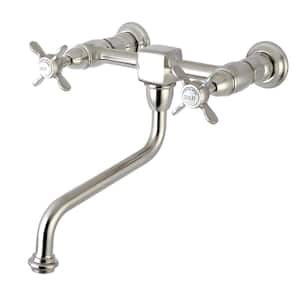 Kingston Brass Vintage Porcelain 2-Handle Wall Mount Bathroom Faucet in  Polished Brass HKS1212BPL - The Home Depot