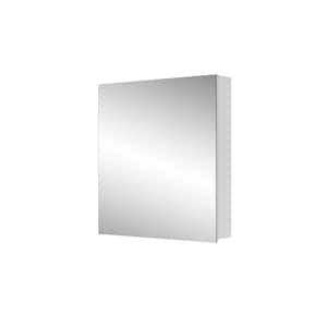 24 in. W x 26 in. H Rectangular Recessed/Surface Mount Beveled Single-Door Bathroom Medicine Cabinet with Mirror,White
