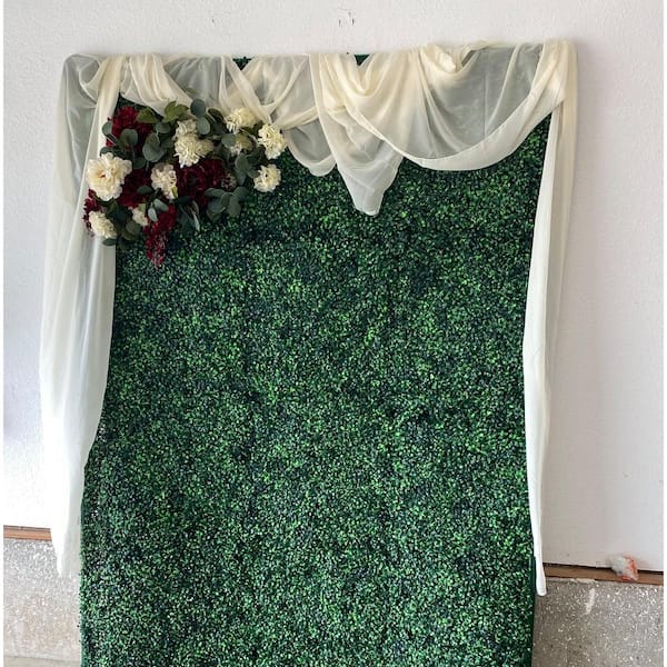 20 in. x 20 in. 24-Piece Artificial Boxwood Panels UV Stable Faux Topiary Hedge Backdrop Grass Wall Indoor Outdoor Decor