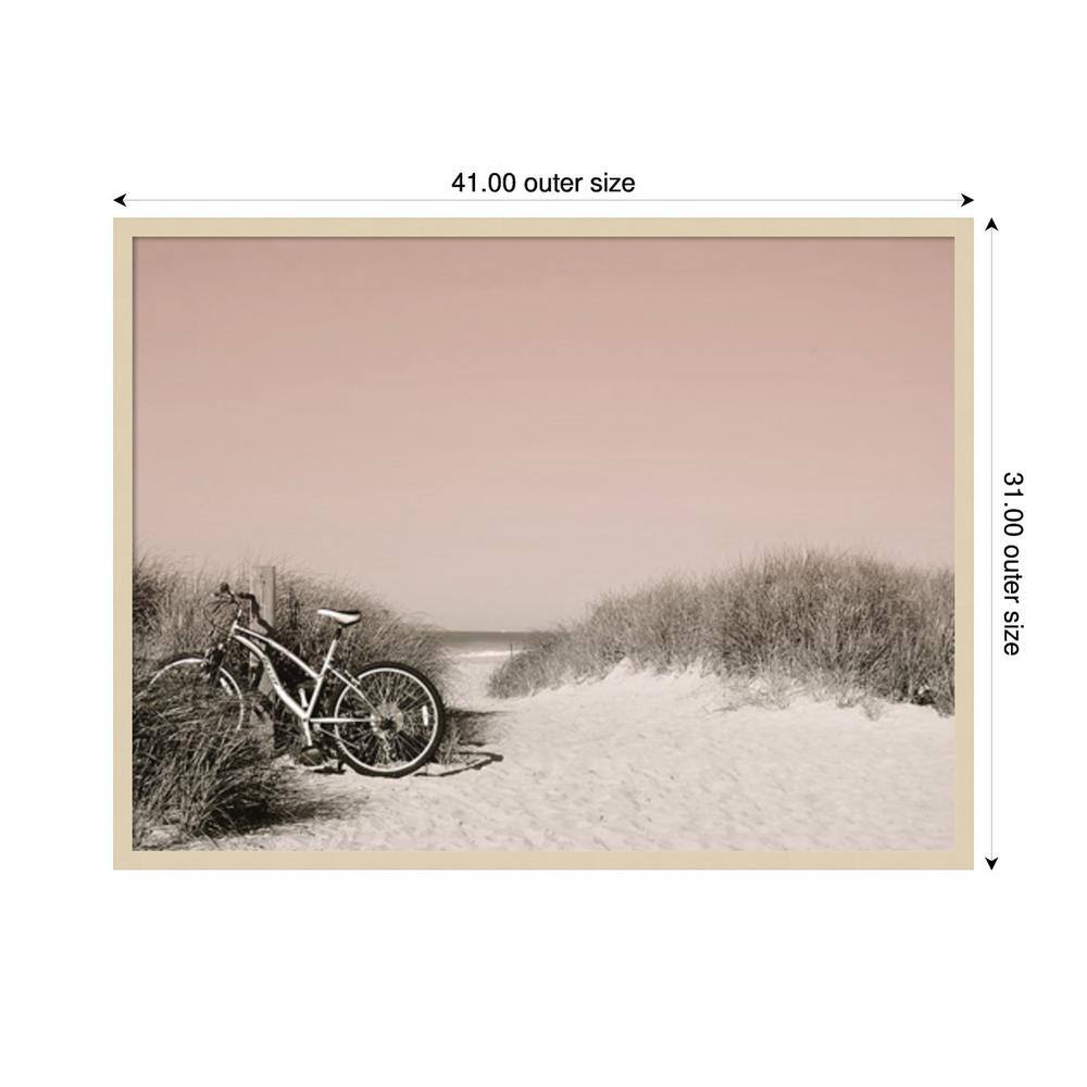 Svelte Natural Framed Coastal Beach Scene Giclee Print